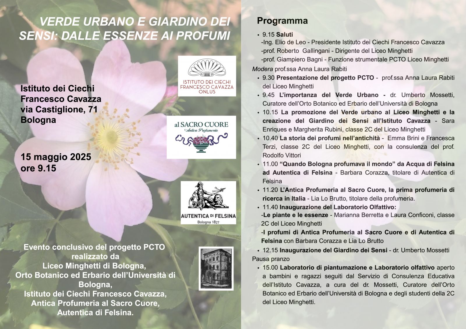 Locandina Verde urbano e Giardino dei sensi